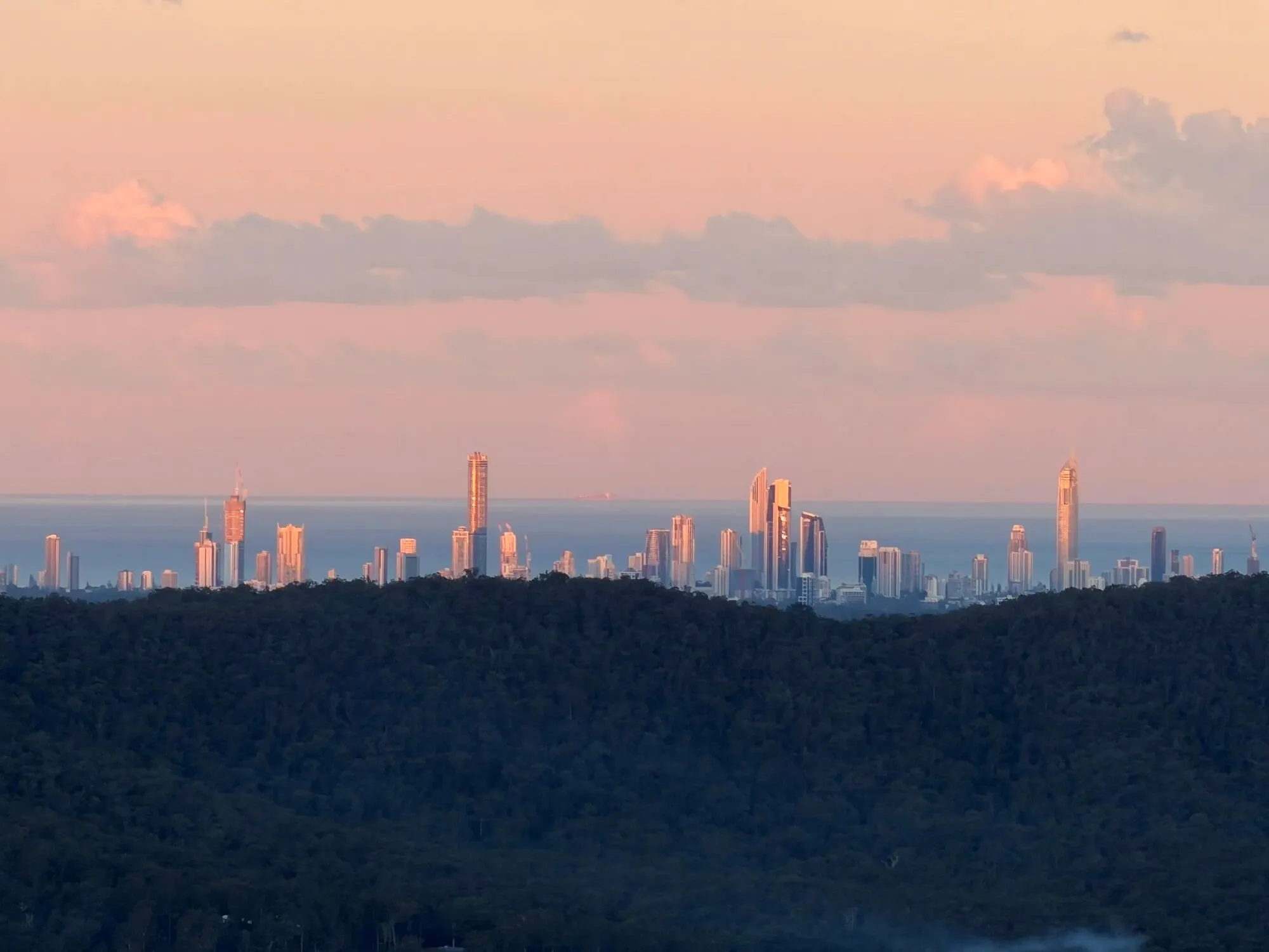 Gold Coast skyline at sunset