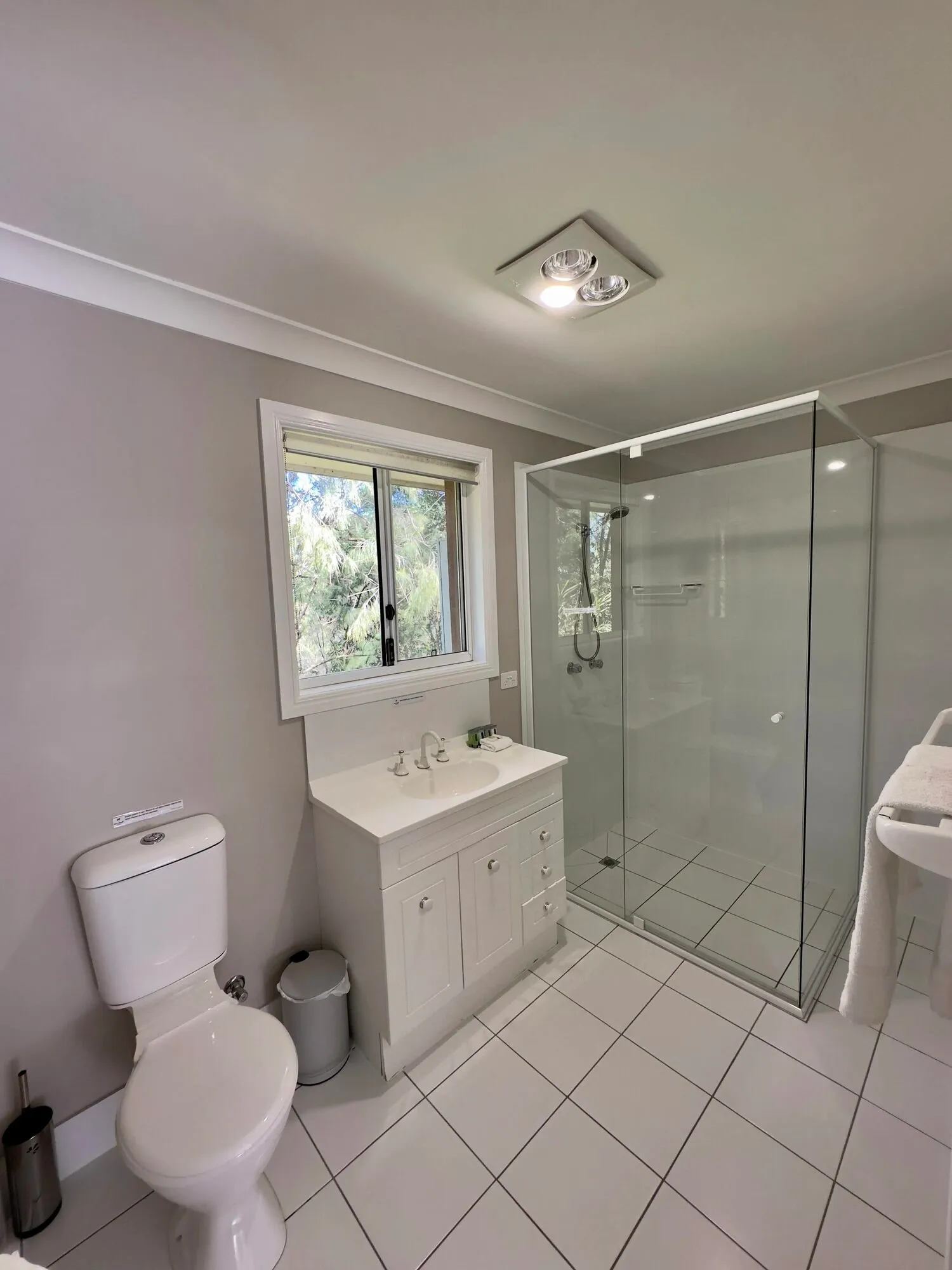 Shower room with fresh linen and toiletries
